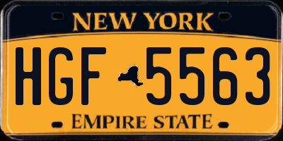 NY license plate HGF5563