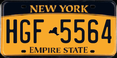 NY license plate HGF5564