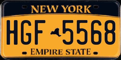 NY license plate HGF5568