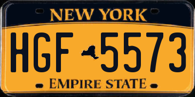 NY license plate HGF5573