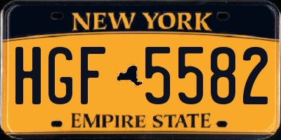 NY license plate HGF5582