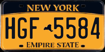NY license plate HGF5584