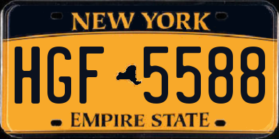 NY license plate HGF5588