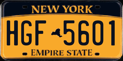 NY license plate HGF5601