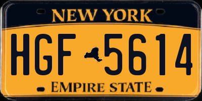 NY license plate HGF5614