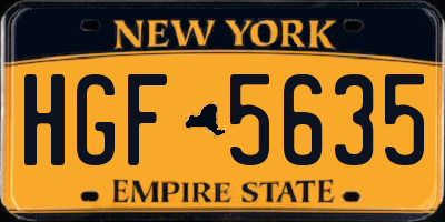 NY license plate HGF5635
