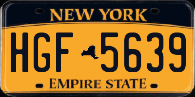 NY license plate HGF5639