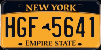 NY license plate HGF5641