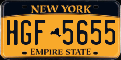 NY license plate HGF5655