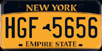 NY license plate HGF5656