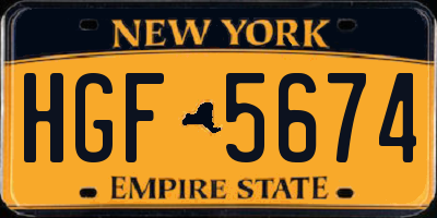 NY license plate HGF5674