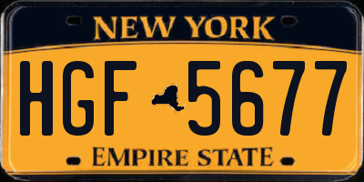 NY license plate HGF5677