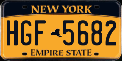 NY license plate HGF5682