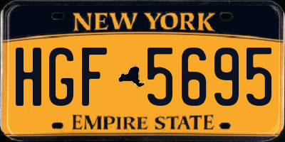 NY license plate HGF5695