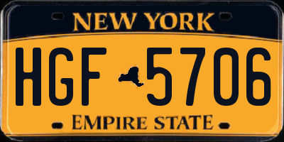 NY license plate HGF5706