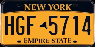 NY license plate HGF5714