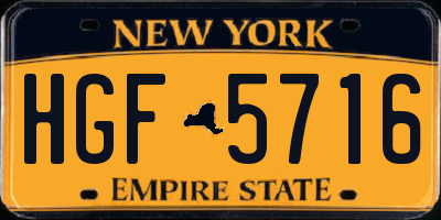 NY license plate HGF5716
