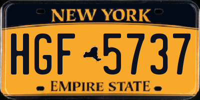 NY license plate HGF5737