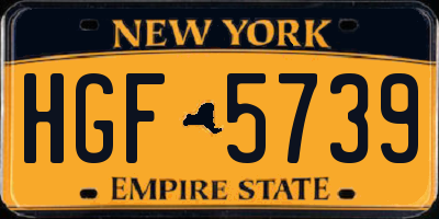 NY license plate HGF5739