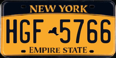 NY license plate HGF5766