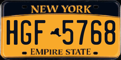 NY license plate HGF5768