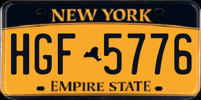 NY license plate HGF5776