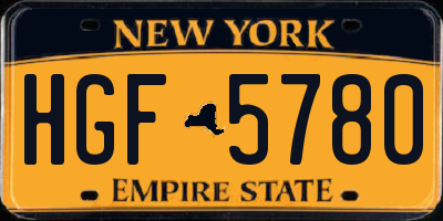NY license plate HGF5780