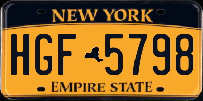 NY license plate HGF5798