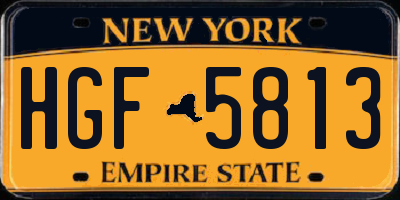 NY license plate HGF5813