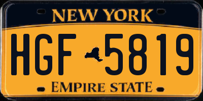 NY license plate HGF5819
