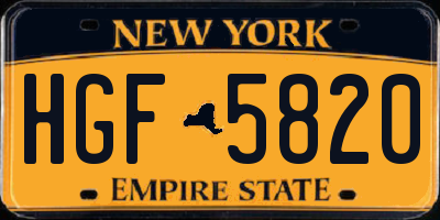 NY license plate HGF5820