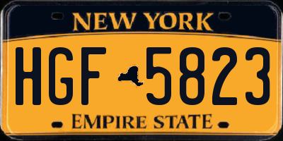 NY license plate HGF5823