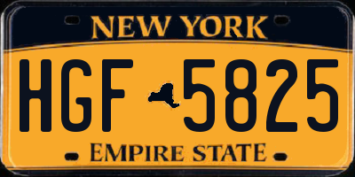 NY license plate HGF5825