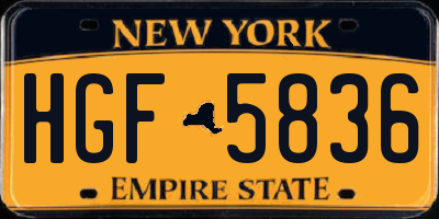 NY license plate HGF5836