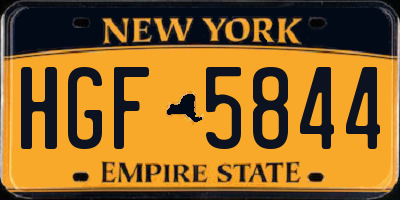 NY license plate HGF5844
