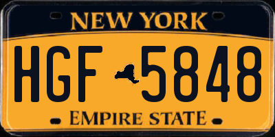 NY license plate HGF5848