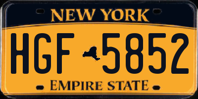 NY license plate HGF5852
