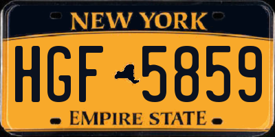 NY license plate HGF5859