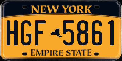 NY license plate HGF5861