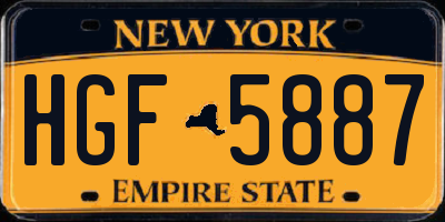 NY license plate HGF5887