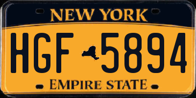 NY license plate HGF5894