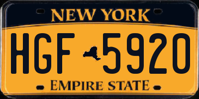 NY license plate HGF5920