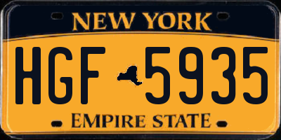 NY license plate HGF5935
