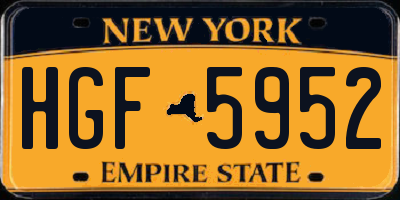 NY license plate HGF5952