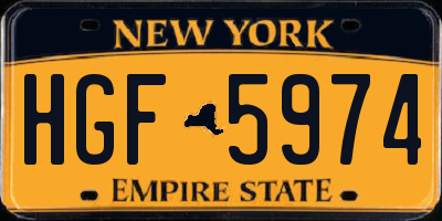 NY license plate HGF5974