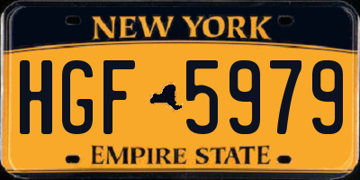 NY license plate HGF5979