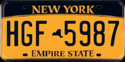 NY license plate HGF5987