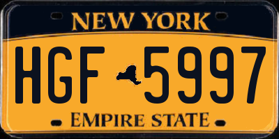 NY license plate HGF5997