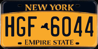 NY license plate HGF6044