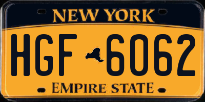 NY license plate HGF6062